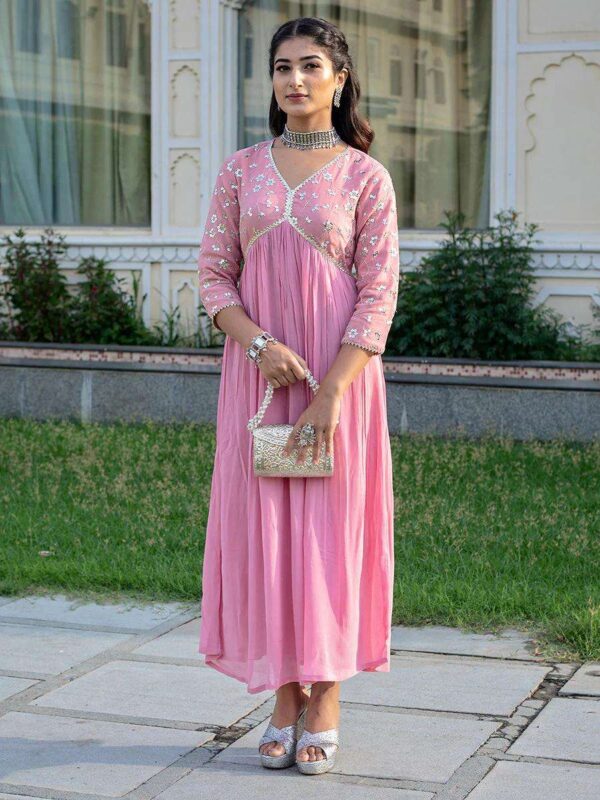 Cotton Printed Kurta with Coordinated Palazzo and Dupatta for Women(L) - Image 2